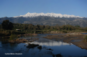 Evrotas river under Taygetos mountain