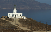 The lighthouse of Armenistis at Myconos island