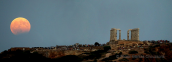 Partial moon eclipse at Sounio (Attica)