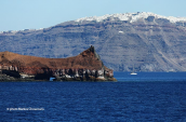 Thirasia island with Santorini at the back