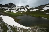 Alpine lake Verliga at Pindos mountain