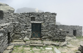 The little church of profitis Ilias at the peak of Ochi mountain
